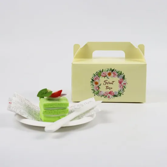 Customized Cheese Cake Paperboard Recyclable Packaging Box Paper Packaging Boxes for Macarondessert Cake Packaging Box