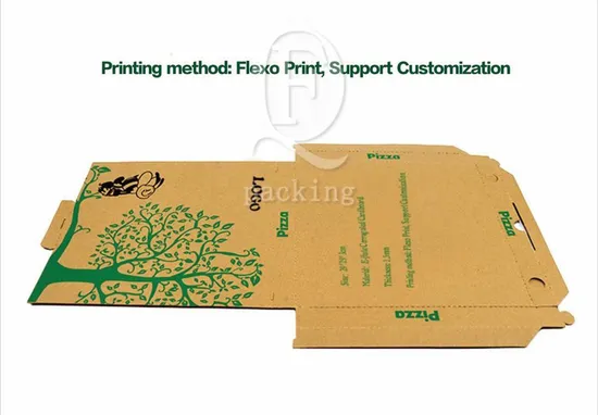 Wholesale Food Grade Custom Printed Logo Size Manufacturer Biodegradable Square Sexangle Octagon Pizza Kraft Corrugated Cardboard Packing Box