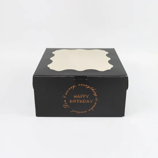 White Cardboard Food Package Printed Paper Party Cake Box with Printing