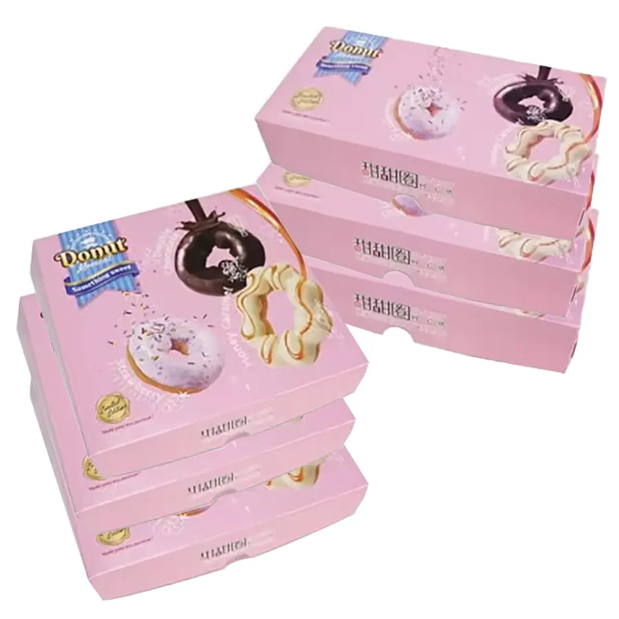 Custom Biodegradable Cake Packaging Paper Box with Handle Cake Box