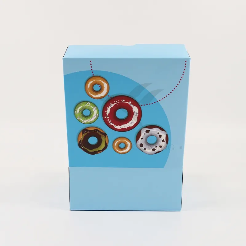 Factory Wholesale Affordable Personalized Customized Printed Logo Size Food Grade Disposable Bakery Packaging Macaron Cake Doughnut Cardboard Paper Box