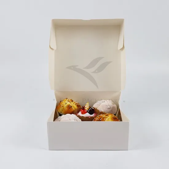 Factory Wholesale Affordable Personalized Luxury Customized Printed Logo Size Food Grade Disposable Packaging Macaron Cake Doughnut Sweet Cardboard Box