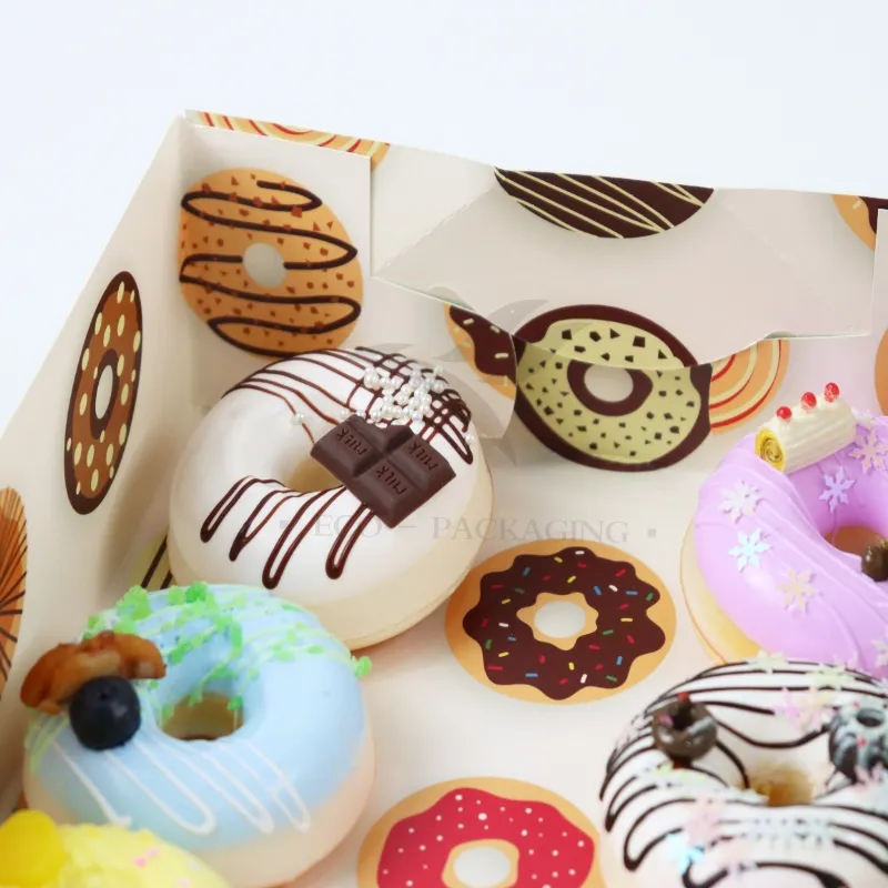 Factory Wholesale Recycled Personalized Luxury Customized Printed Logo Size Food Grade Disposable Packing Macaron Birthday Cupcake Doughnut Sweet Cardboard Box