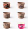 Cheap Wholesale Disposable Food Grade Eco-Friendly Customized Printing Kraft Paper Bagasse Food Salad Packaging Container Bowl Coating Soup Cup with Lid