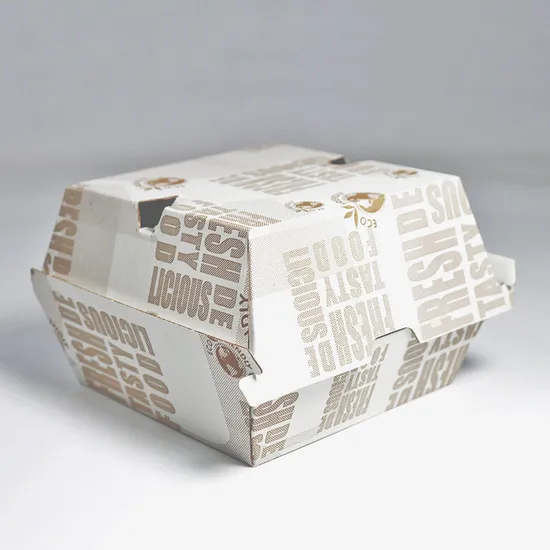 Eco-Friendly Offset Hot Sale Paper Hamburger Box Kraft Paper Hamburger Boxes