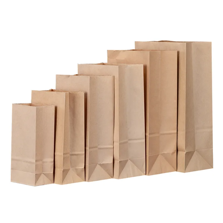 Custom Logo Recyclable Eco-Friendly Paper Food Handle Bags Take Away Paper Bags