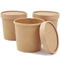 Round Brown Biodegradable Eco-Friendly Take Away Salad Fast Food Kraft Paper Packaging Bowl