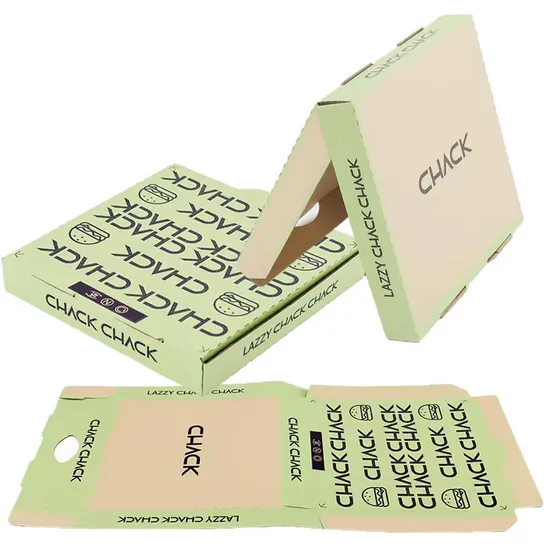 Custom Logo Printed Brown Kraft Paper Pizza Box Food Packaging Take Away Boxes