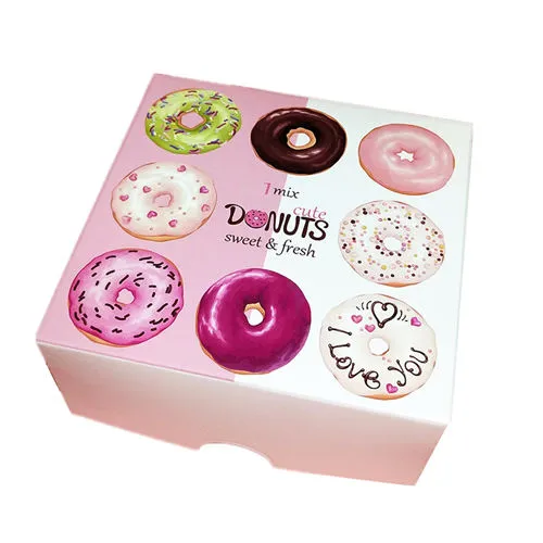 Custom Logo Donut Box Doughnut Package Bakery Cake Boards Box Personalized Boxes