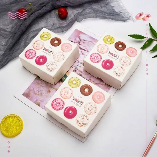 New Exquisite Paper Donut Box Party Cardboard Cake Box Custom Printing Paper Boxes