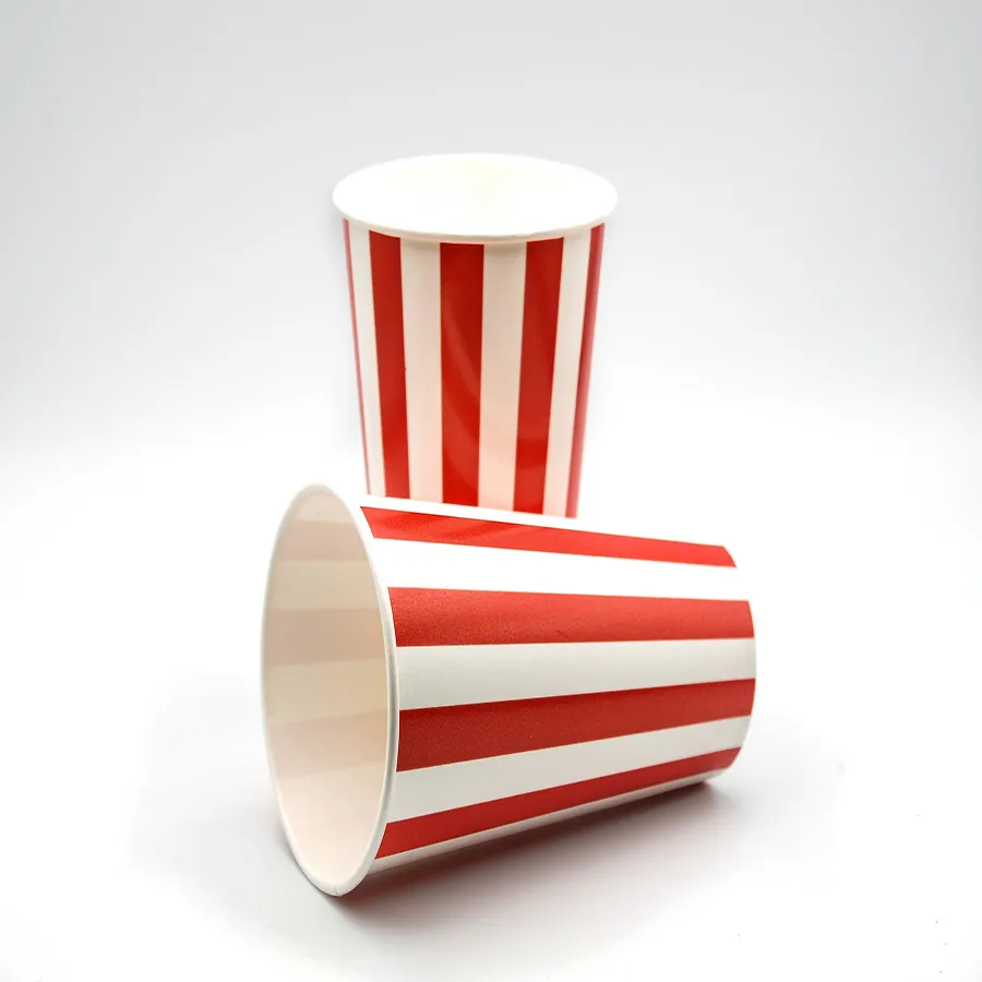 High Quality Customize Print Paper Popcorn Cup Biodegradable Cup Single Wall Paper with Lid/No Lid Cup