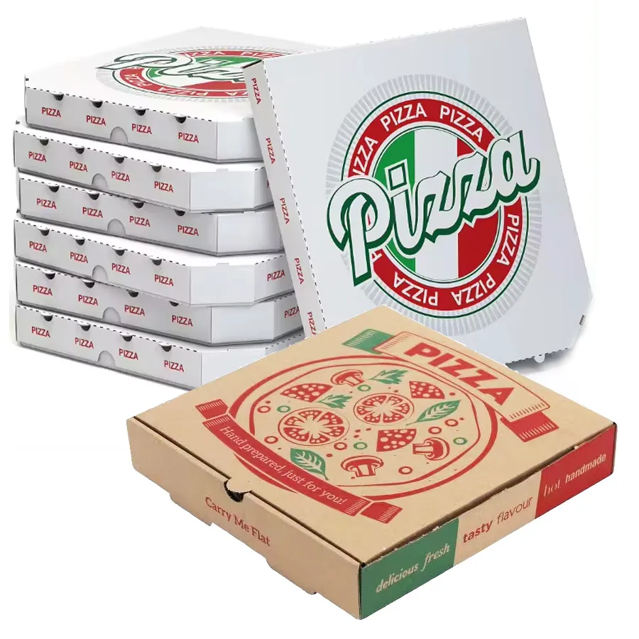 Sales Wholesale Price Food Packaging Custom Printed Hexagon Pizza Box Cardboard Different Sizes Pizza Boxes with Logo