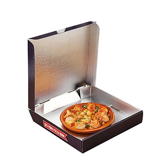 Custom Biodegradable Kraft Pizza Boxes with Logo Recyclable Take Away Food Packaging Features Embossing and Stamping Printing