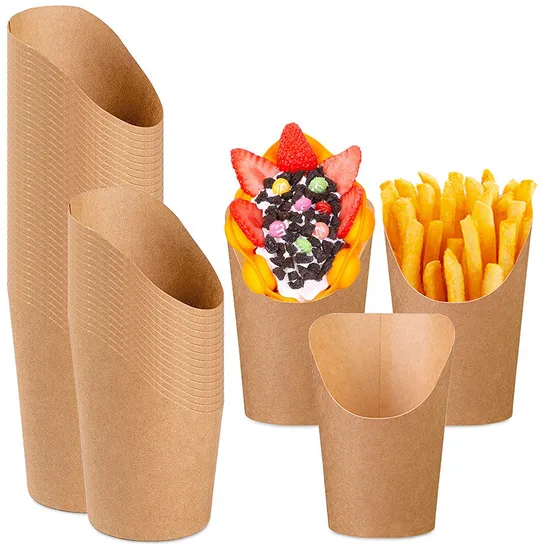 High Quality Food Grade 12 Oz 16 Oz French Fries Paper Containers Disposable Fried Chicken Potato Chips Cup