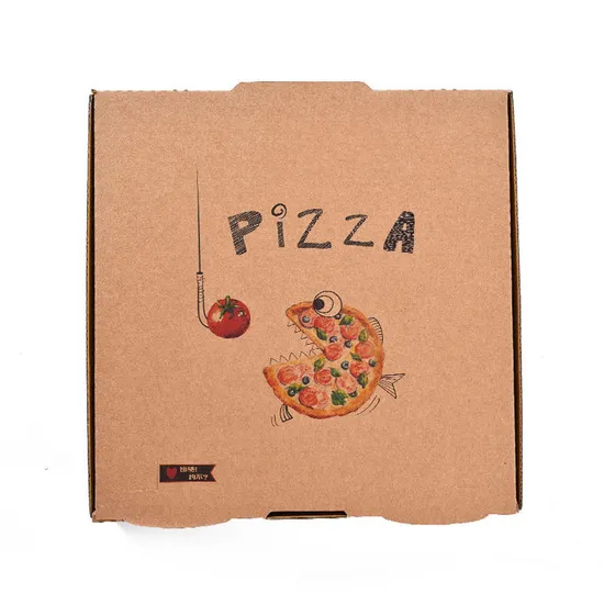 Biodeqradable Kraft Pizza Boxes Take Away Pizza Boxes with Loqo Pizza Delivery Box