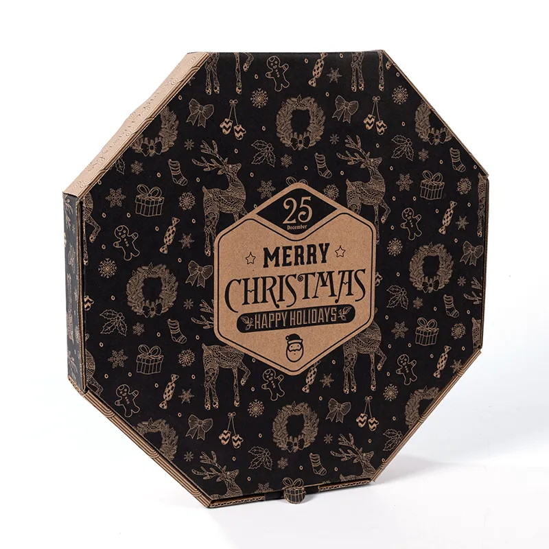 New Custom Pizza Box Reusable 33 35 Cm 7/9/12 Inch Corrugated Paper Pizza Packing Delivery Box with Logo