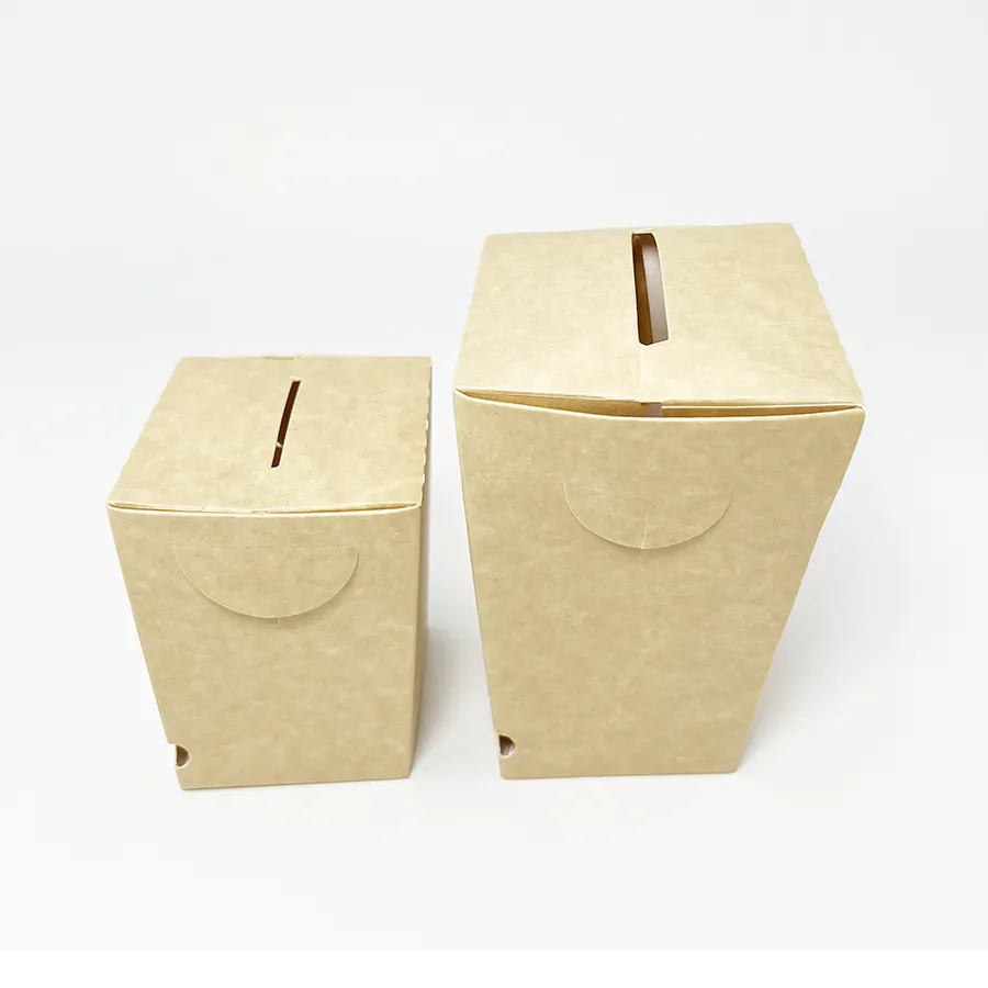 Biodeqradable Brown Cardboard Cups Snack Fast Food Packaqing Cinema Popcorn Box Chicken Popcorn Box