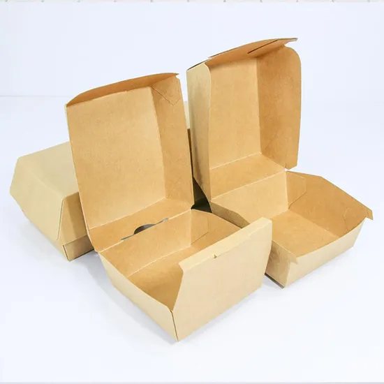 New Design Biodegradable Paper Box for Burger Kraft Paper Burger Box Personalized Burger Box