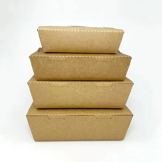 Bio-Degradable Custom Portable Kraft Paper Take Away Food Packing Box Fried Chicken Boxes