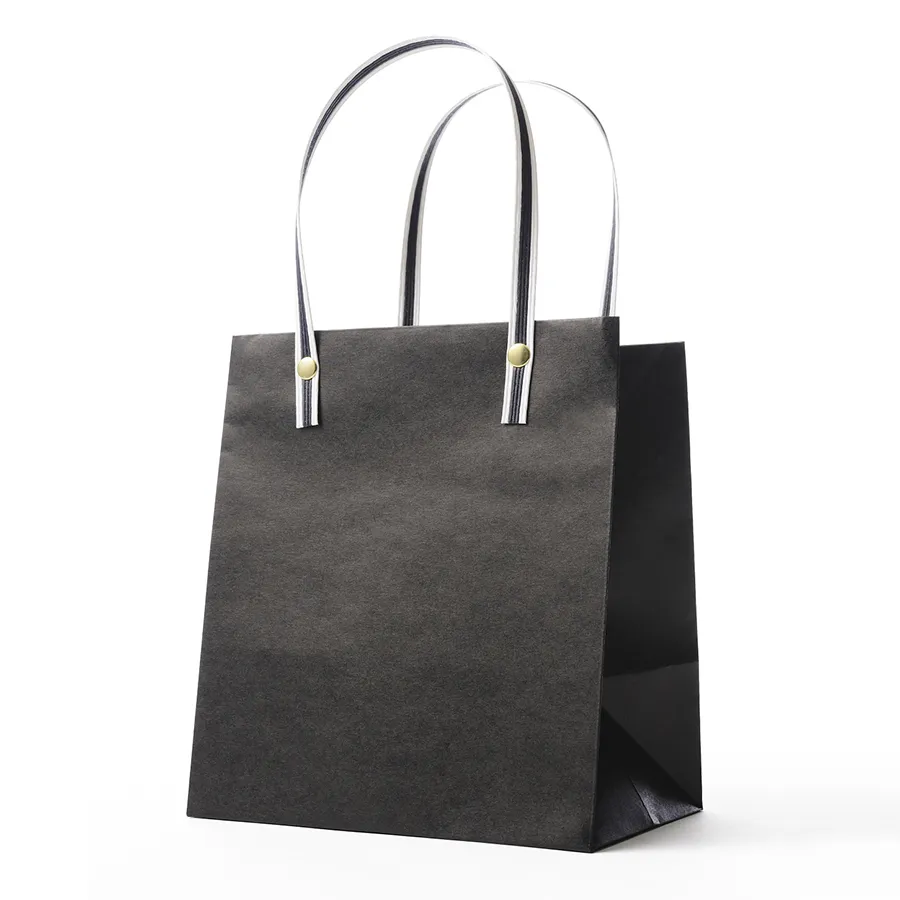High Quality Customized Logo Retail Shopping Bag Recyclable Decorative Paper Bag with Handle and Rivet for Gifts