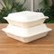 Custom Biodegradable Sugarcane Bagasse Microwaveable Clamshell 6X6 8X8 9X9 9X6 Inch Mealfood Packaqing Container Lunch Box
