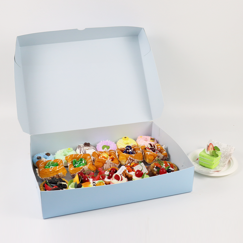 Custom Donut Dessert Paper Box White Cardboard Puff Packaging Box Bakery Sushi Cake Mochi Paper Packing Boxes