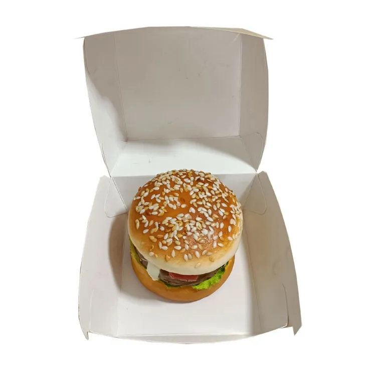 Wholesale Kraft Box Custom Print Kraft Paper Fast Food Fried Box for Hamburger Hamburger Boxes Packing Box