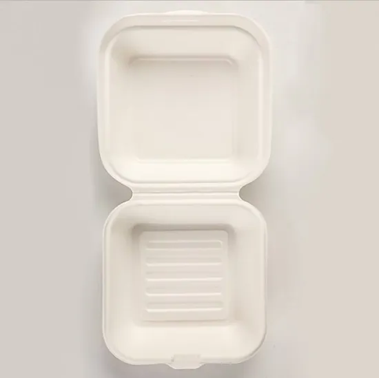 Disposable Custom Printing Boxes for Burger Eco Friendly Burger Box Sugarcane Box
