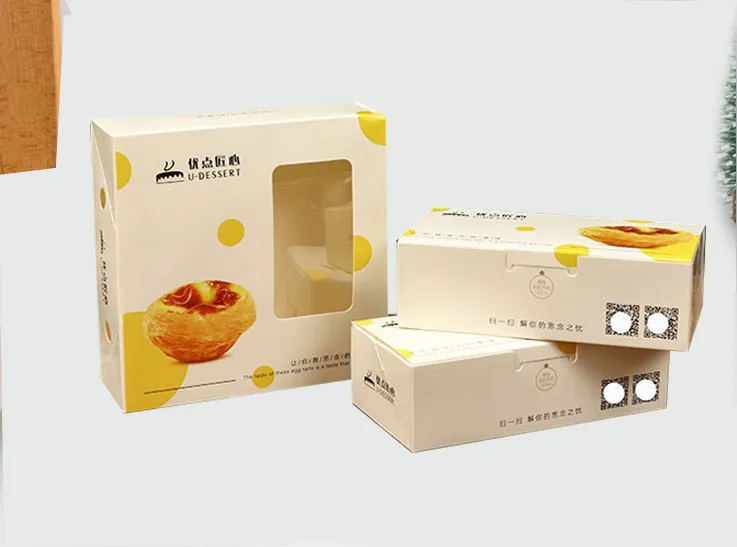 Exquisite Disposable Recyclable Kraft Paper Cake Box Donut Paper Packaging Box