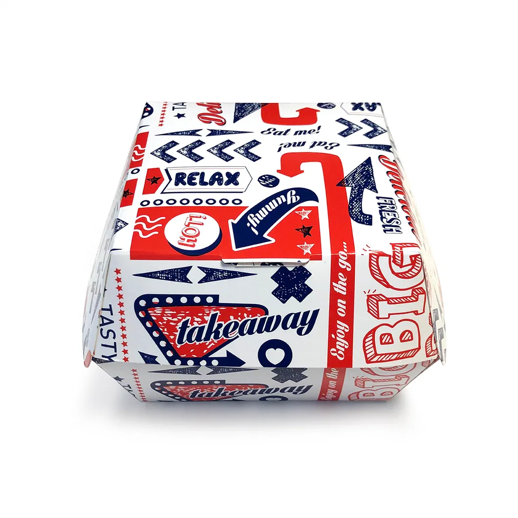 Custom Logo Printed Kfc Chicken Box Biodegradable Burger Boxes with Logo Burger Caeroon Boxuse for Food