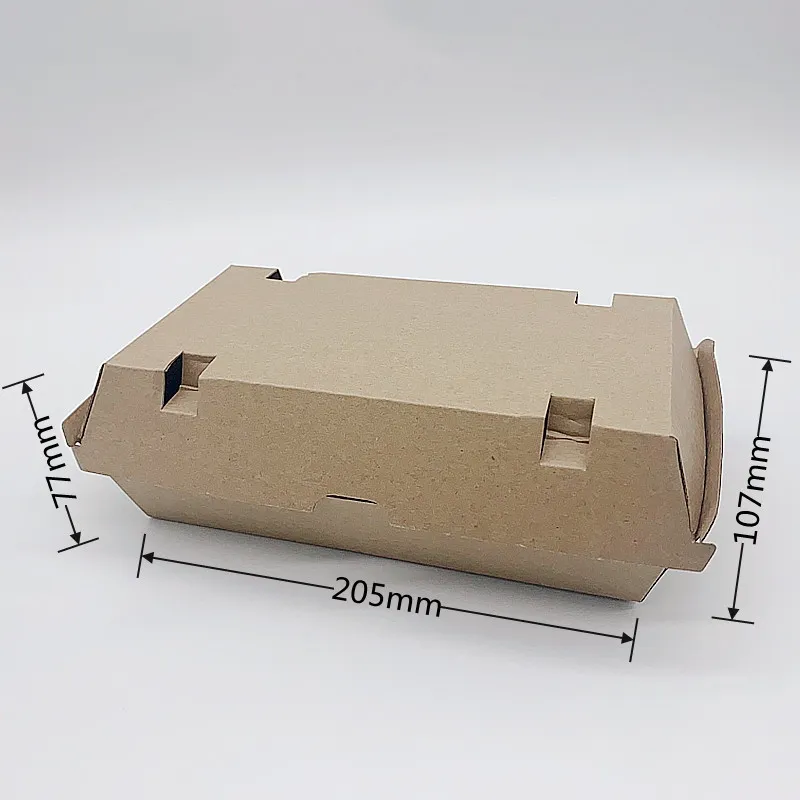 Custom Printed Recycled Take Away French Fries Paper Boxes Fast Food Burger Hamburger Packaging Box