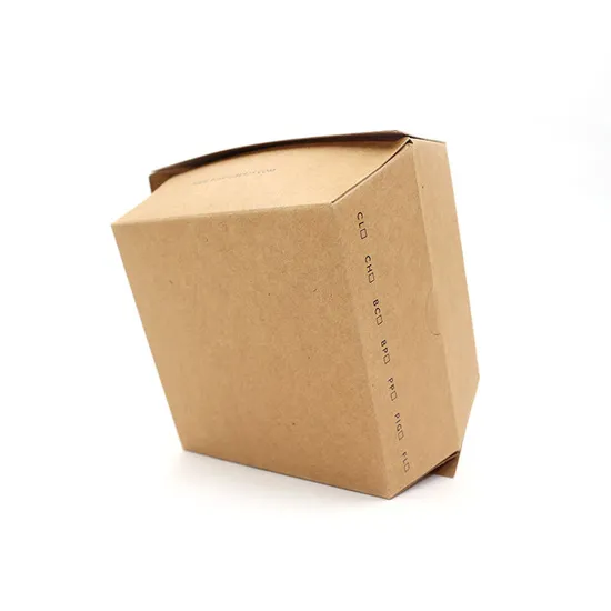 Custom Eco Fast Food Hamburger Takeaway Biodegradable Kraft Box Disposable Printed