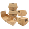Eco Friendly Brand Design Takeaway Fast Food Packaging Burger Box Square Kraft Corrugated Paper Burger Hamburger Box