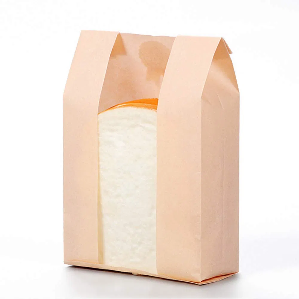 High Quality Take Away Paper Bag Kraft Paper Bag Bread Packaging Paper Bag