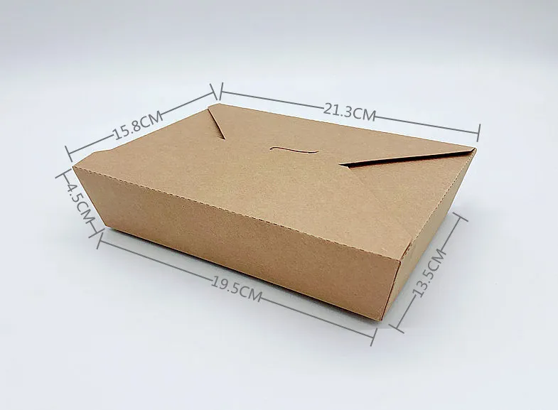 Wholesale Printing Logo Bio-Degradable Fried Chicken Kraft Paper Box Fruit Kraft Paper Box Food Salad Packing Fast Food Take Away