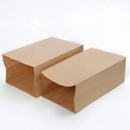 Custom Square Bottom Bio-Degradable Paper Gift Shopping Bags Brown Kraft Paper Bag