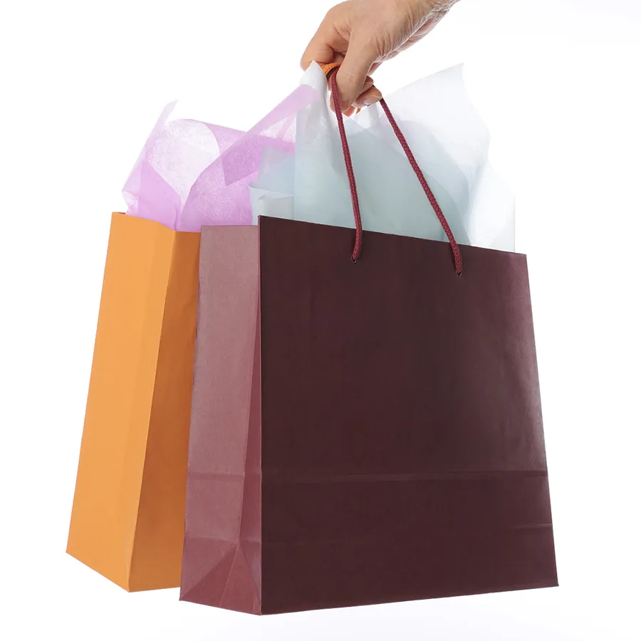 Customized Recycled Brown Waterproof Portable Handbag with Kraft Paper Bag