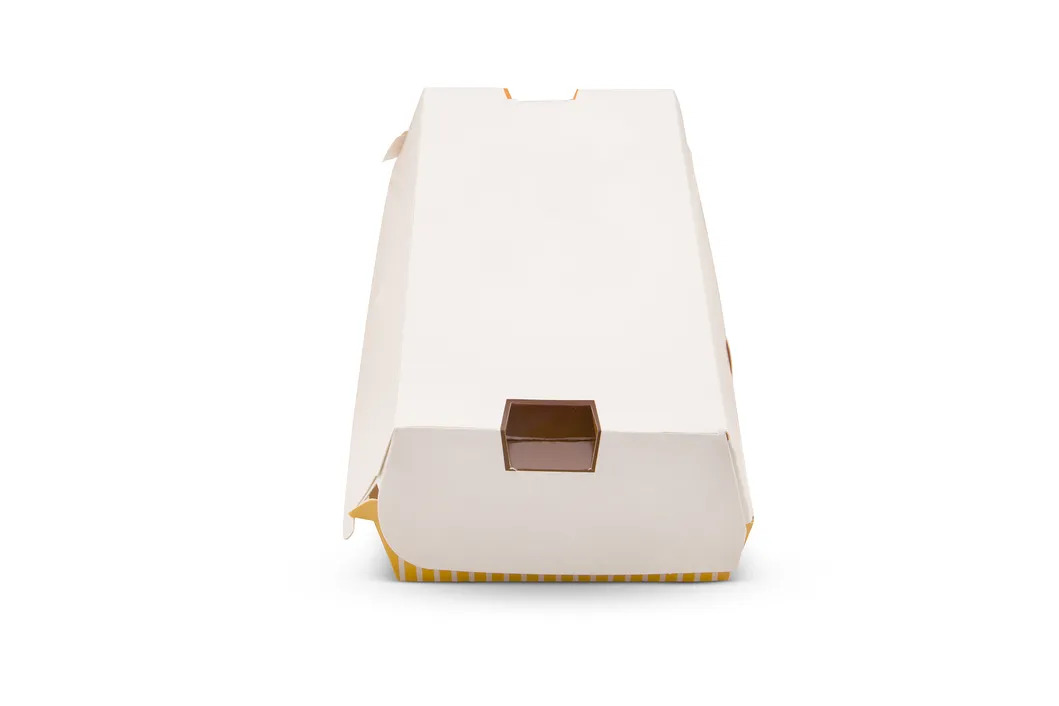 Wholesale Customized Printing with Loge High Quality Food Grade Cardboard Burger Packing Box Fastfood Restaurant Bakery Hamburger Paper Clamshell Packaging 5inc