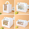 Wholesale Cheap High Quality Recyclable Exquisite Design Personality Cute Kraft Paper Cake Box with Handle and Window