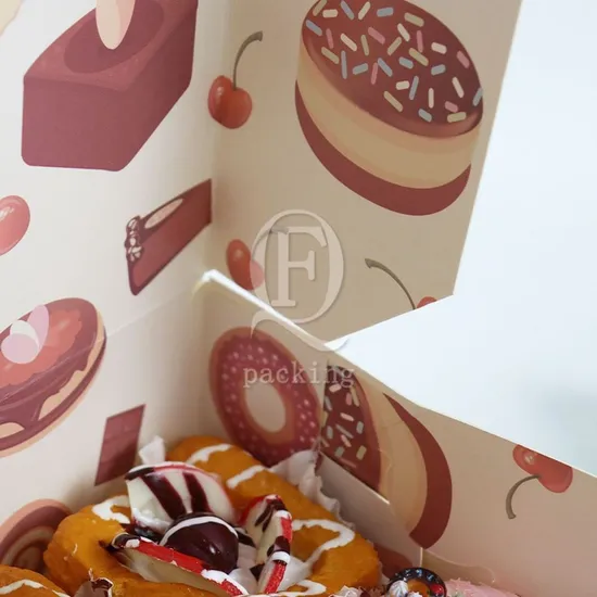 Moisture-Proof High-Quality Printing Customized White Small Cake Boxes Packaging for Birthday Delivery