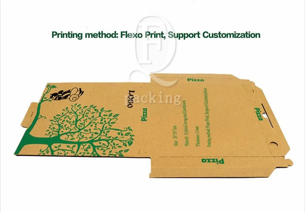 Sturdy Structure Smooth Inner Wall Customized Pizza Packing Box for Pizza Restaurant