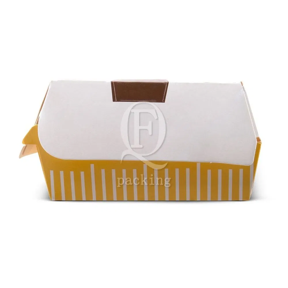 Folding Design No Deformation Customized Biodegrable Hamburger Box for Camping or Hiking