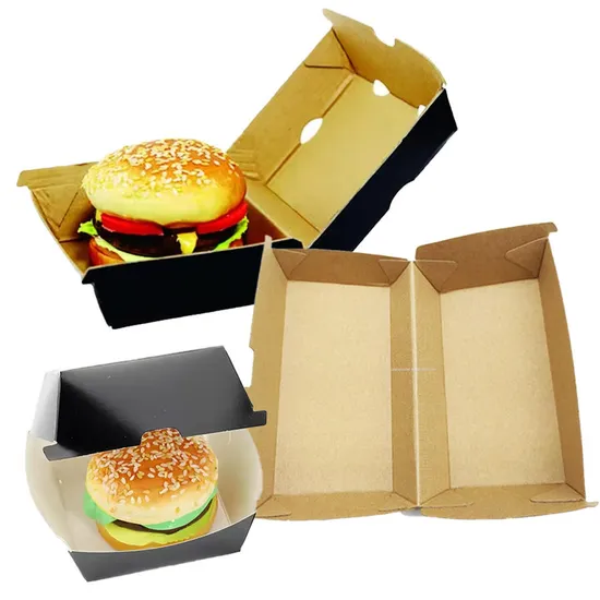 6inch Biodegradable SGS Food Box Delivery Corrugated Paper Hamburger Box Food Packaging