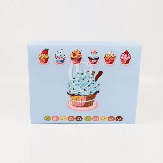 Fancy Design Printable Patterns Customized Paper Cake Box for Community Charity Sale