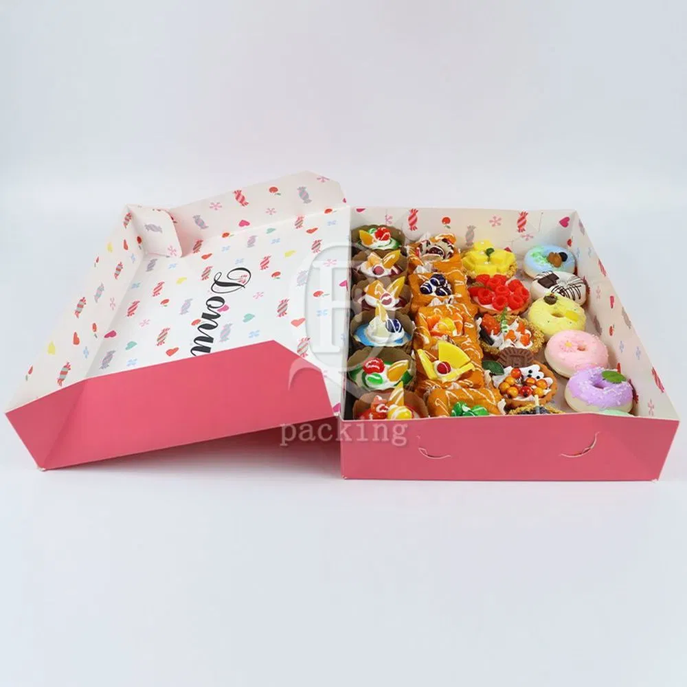 Smooth Coating Degradable Material Customized Folding Cake Box for Celebrate Promotion