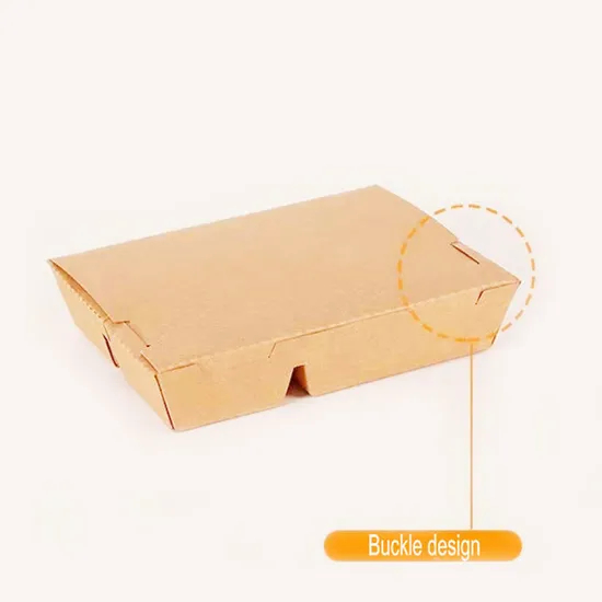 Disposable Fast Food Brown Paper Bowls Kraft Salad Bowl and Lunch Box Salad Box