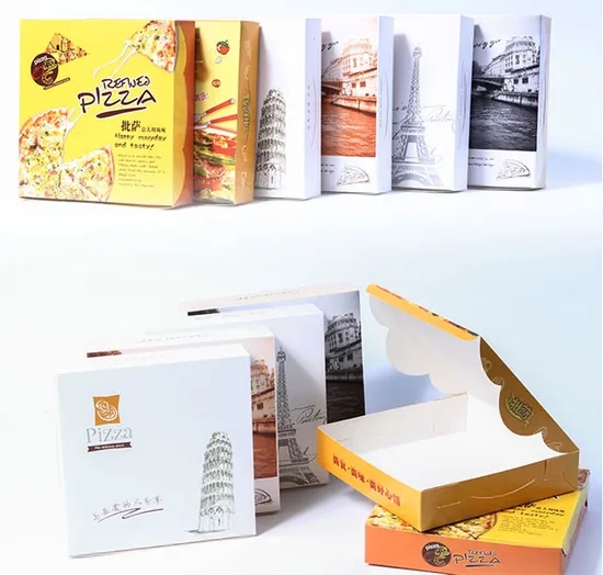 Wholesale Customized Degradable Food Grade Takeaway Disposable Printing Kraft Corrugated Cardboard Paper Pizza Packing Box
