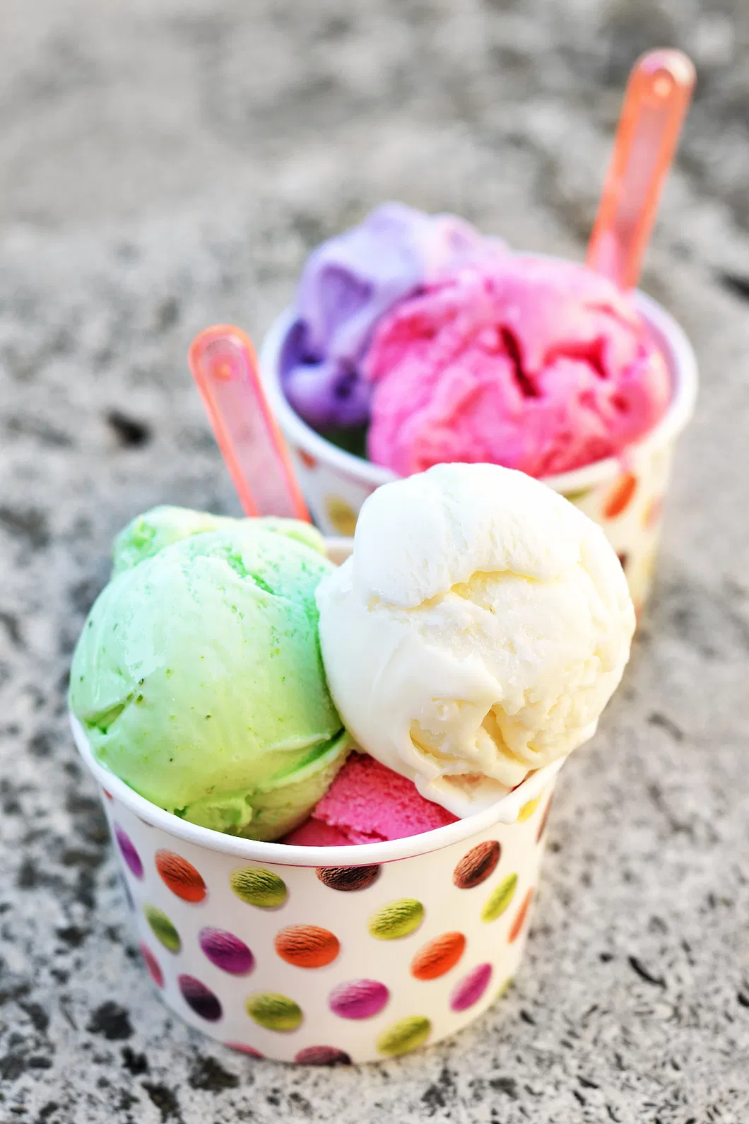 Factory Wholesale Cheap Customized Disposable Ice Cream Cold Cup with Lid Spoon