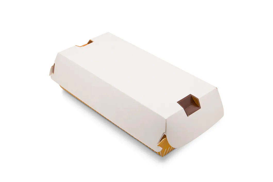 Wholesale Custom Food Grade Disposable Biodegradable Kraft Paper with Logo Printing Packaging Box Pastry Slice Cardboard Packing Sandwich Box