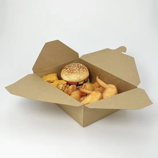Wholesale Eco-Friendly Disposable Customized Takeaway Sushi Fried Chicken Chip Burger Snack Meal Food Grade Packaging Kraft Cardboard Envelope Paper Food Box